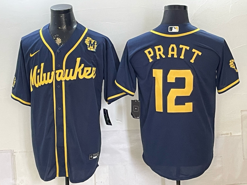 Men 2026 Milwaukee Brewers #12 Pratt blue Game Nike MLB Jersey 0816004->milwaukee brewers->MLB Jersey